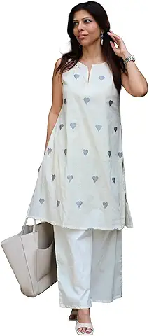 Ivory Heart Print Sleeveless Co-Ord Set